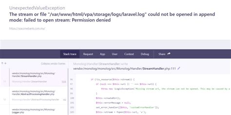 laravel storage permission denied.